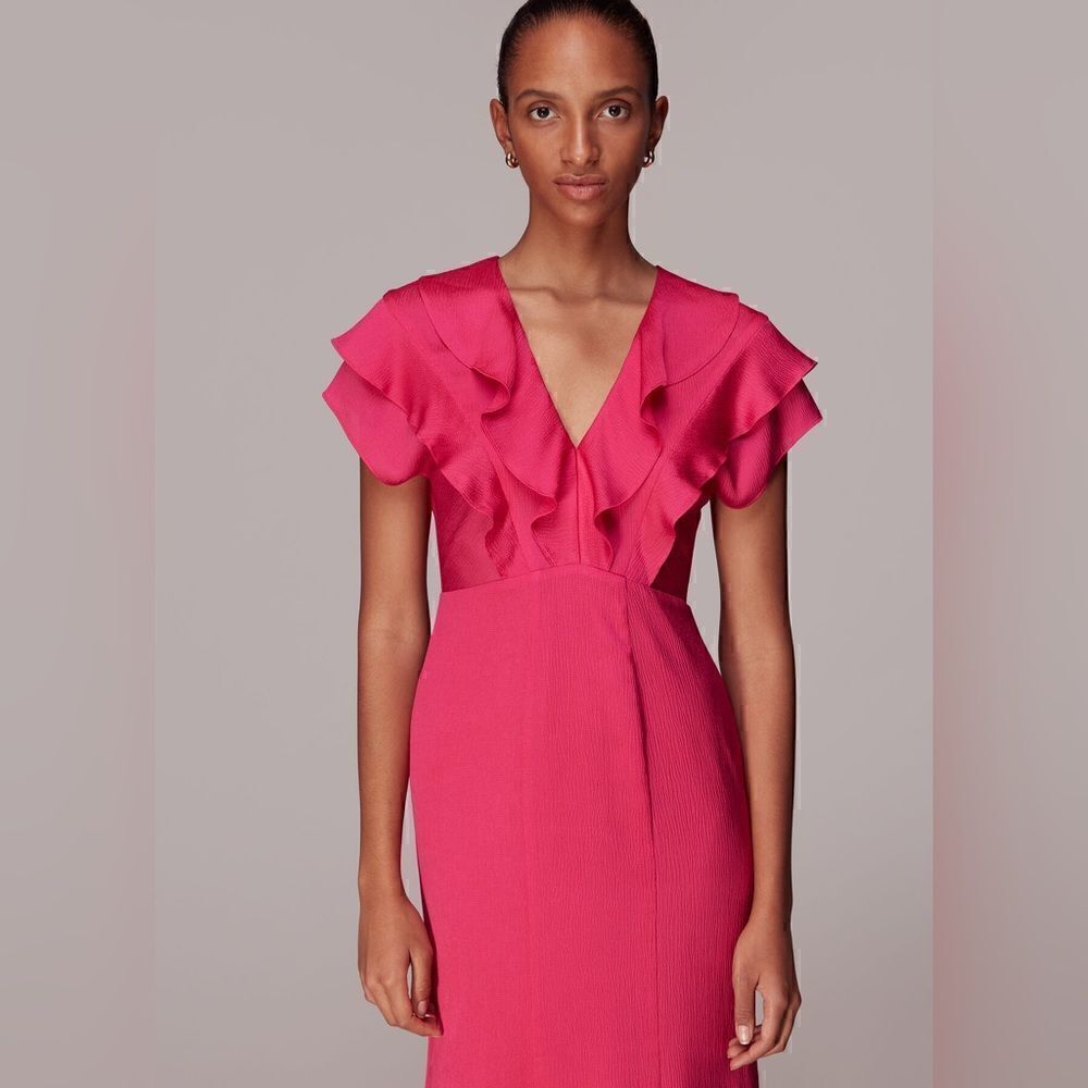 ADELINE FRILL MIDI DRESS - - Picture 2 of 7